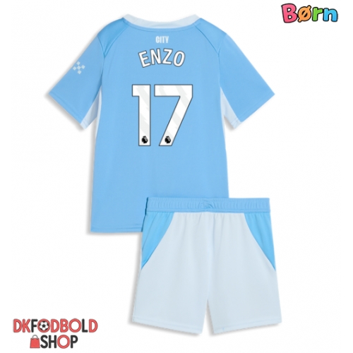 Manchester City Enzo Fernandez #17 Hjemmebanesæt Børn 2026-27 Kort ærmer (+ korte bukser)